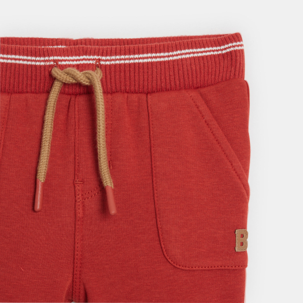 بنطال للركض من الصوف الناعم باللون الأحمر للأولاد الرضع